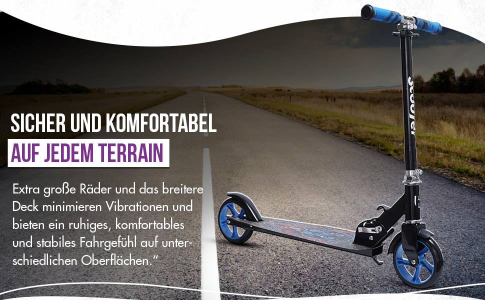 Самокат дитячий Habib Cityroller складаний, регульований, для дітей та підлітків (6-16 років), чорний