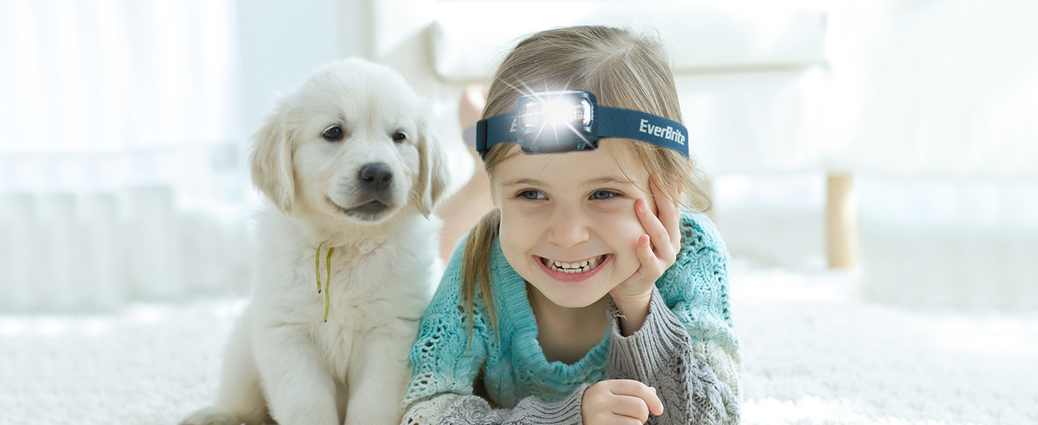 LED налобний ліхтар EverBrite 2 шт. з червоним та зеленим світлом, 5 режимів, для кемпінгу та відпочинку на природі, подарунок на Новий рік [з 6 AAA батарейками] (Синій)