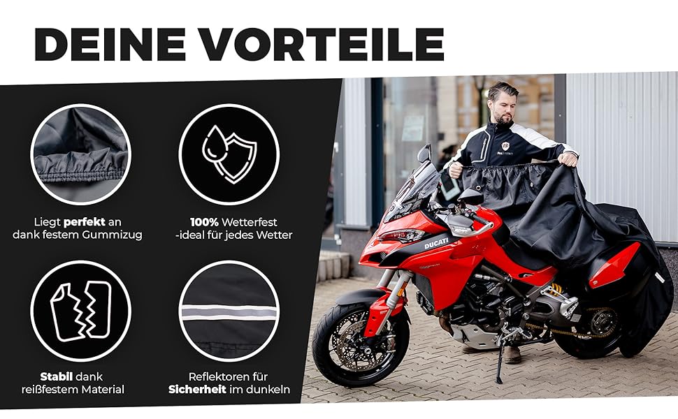 Водонепроникна накривка для мотоцикла Pro2Protect® - захист від дощу та сонця | Накривка для мопеда, скутера, Vespa, ролера | Garage для мотоциклів