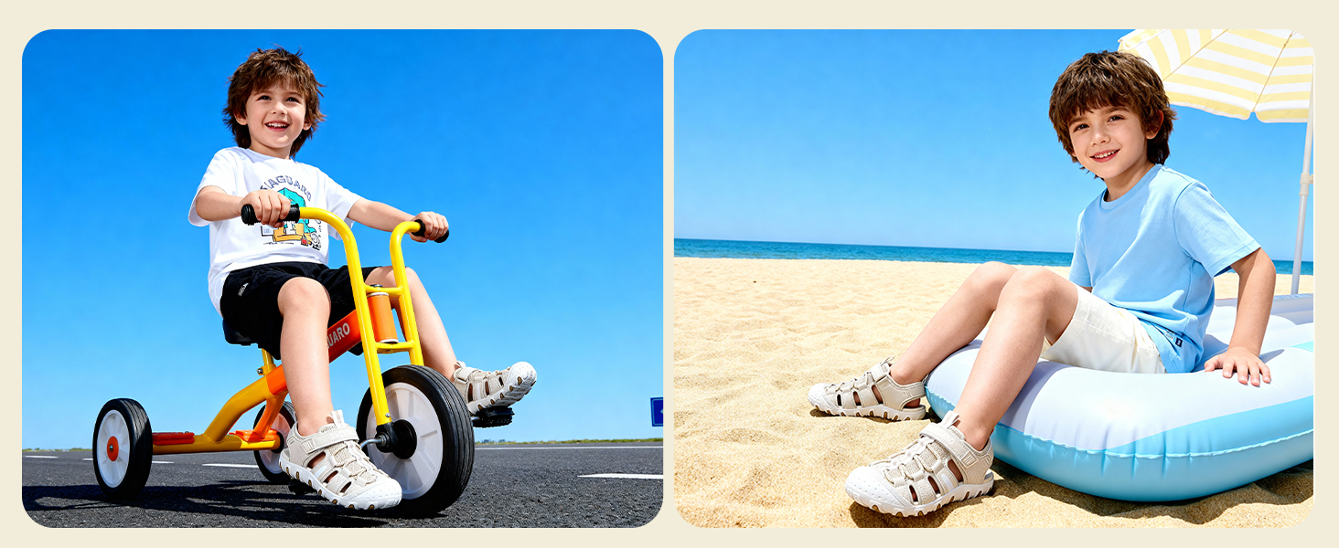 Сандалі дитячі SAGUARO закриті трекінгові для хлопчиків, літні, для активного відпочинку, зелені, розмір 36 EU