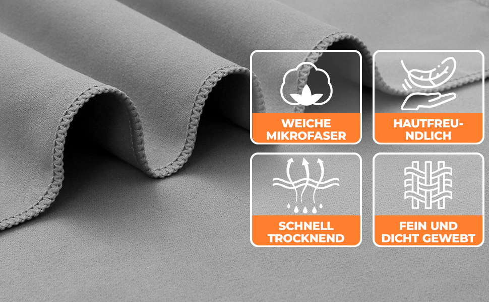 Рушник для фітнесу Zepphi: 120x50 см + 80x30 см | Мікрофібра, кишеня на блискавці | Швидковисихаючий, для спортзалу та тренувань