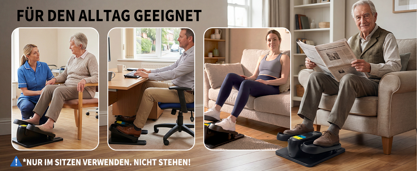 Електричний еліптичний тренажер Amonax для дому, міні крос-тренажер для сидіння, кардіо тренажер під стіл, для людей похилого віку