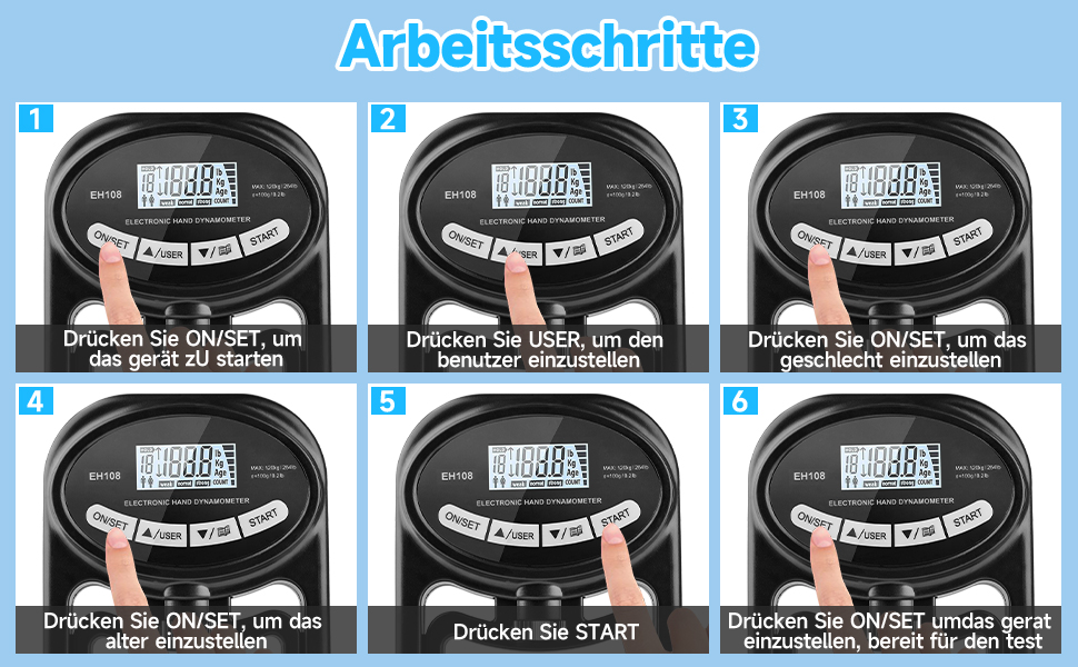 Електронний динамометр для вимірювання сили хвата, USB, 180 кг