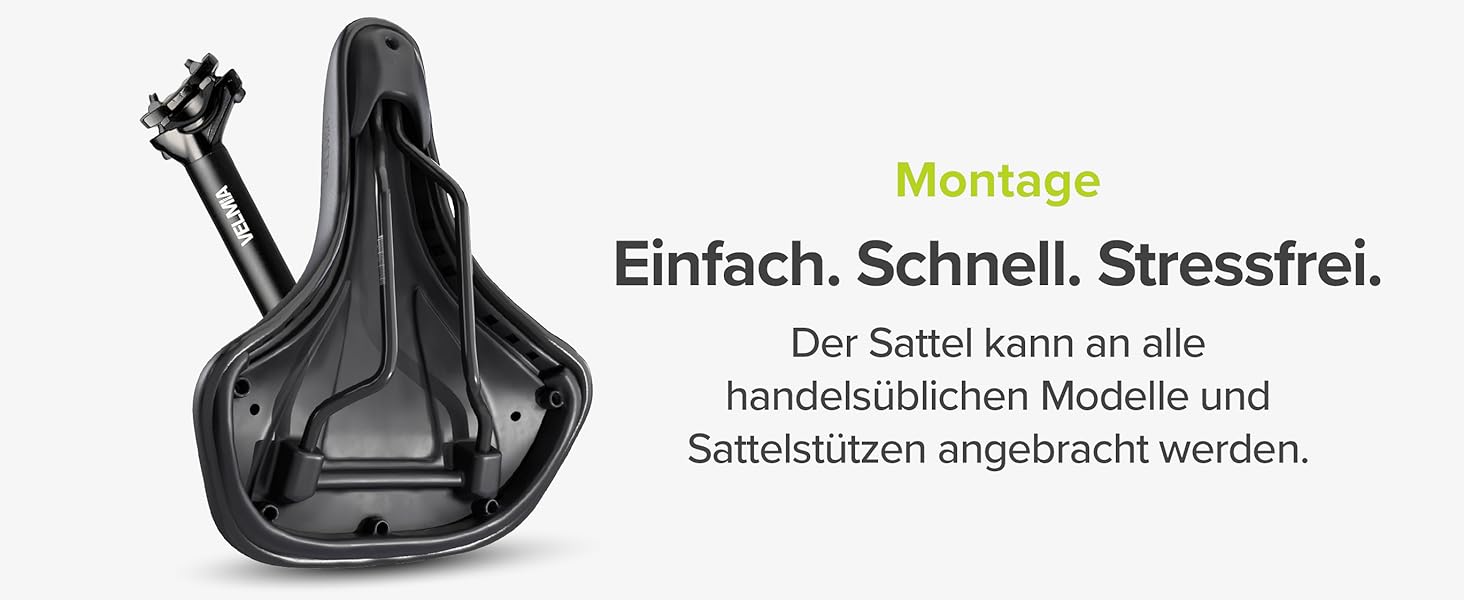 VELMIA Велосипедне сідло 100% Водонепроникне, безшовне та ергономічне - комфортне сідло для чоловіків та жінок, ідеальне для електровелосипедів, трекінгу та міських поїздок, а також гірських велосипедів