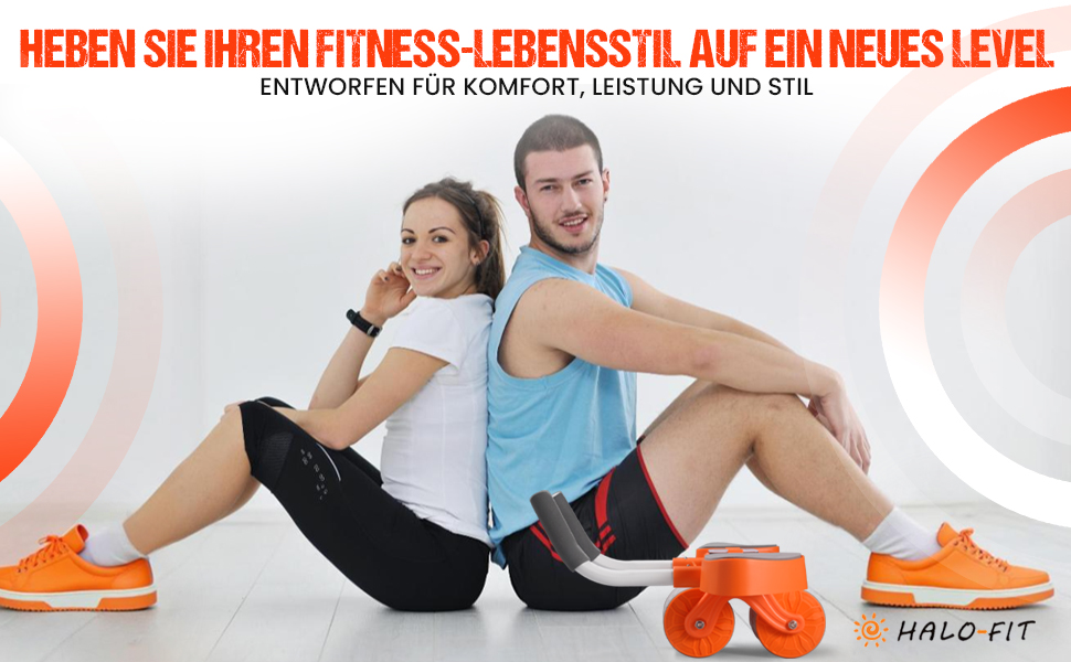 Ролер для пресу HALOFIT - ергономічний тренажер для всього тіла | Ролик для пресу з пружиною | Колесо для пресу | Ролер для пресу HALOFIT | Тренажер для кора