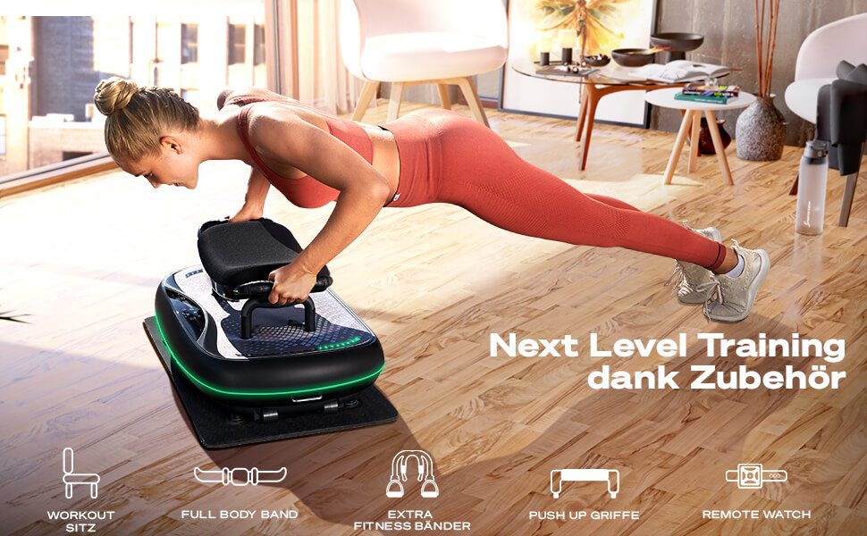 Платформа для вібрації Sportstech 4D Premium VP500 з LED-дисплеєм та Bluetooth | Для фітнесу та йоги вдома | Німецька якість