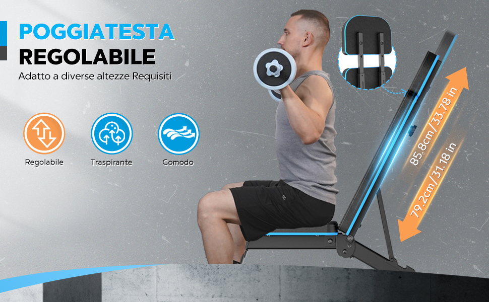 Складана тренувальна лава Hantelbank з регулюванням кута нахилу, багатофункціональна, для дому та фітнес-залу, синього кольору, 230 кг