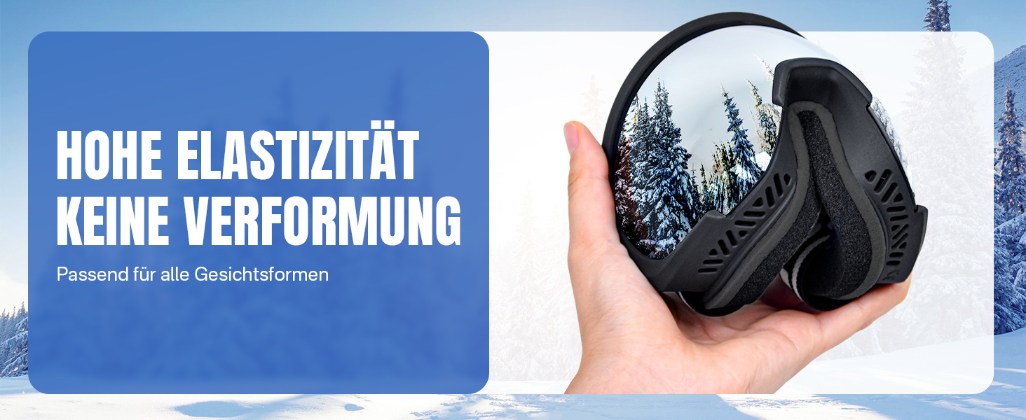 Скі-маска OTG для носіння з окулярами, Магнітна скі-маска для сноуборду з антизапітніюючим покриттям та 100% захистом від УФ-променів, скі-маска для чоловіків та жінок для катання на лижах та зимових видів спорту, блакитне скло