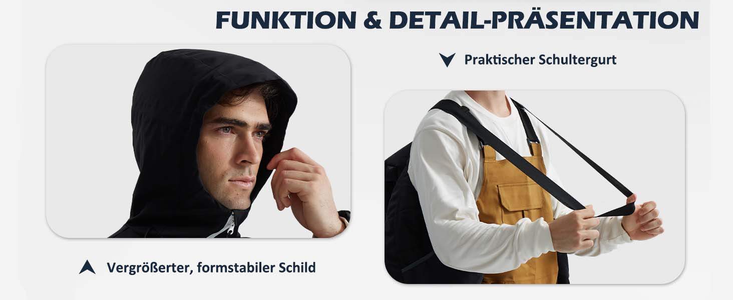 Чоловіча лижна куртка GEMYSE з інтегрованими лямками та капюшоном. Тепла зимова куртка, водонепроникна вітрозахисна куртка для сноубордингу та походів. Колір: хакі.