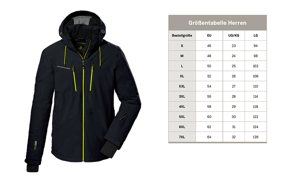 Killtec KSW 45 Mn - чоловіча/жіноча куртка для катання на лижах з капюшоном та снігозахистом, темно-антрацитова