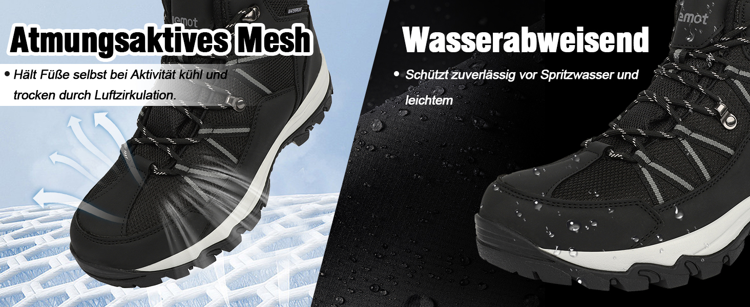 Черевики для трекінгу жіночі, туристичні черевики, трекінгові черевики, черевики для хайкінгу, чорні, 40 EU