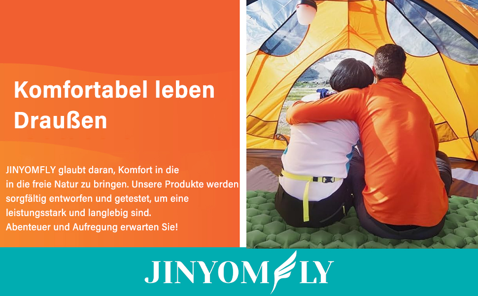 Килимок туристичний JINYOMFLY самонадувний з помпою та подушкою, водонепроникний, для кемпінгу, відпочинку на природі, подорожей