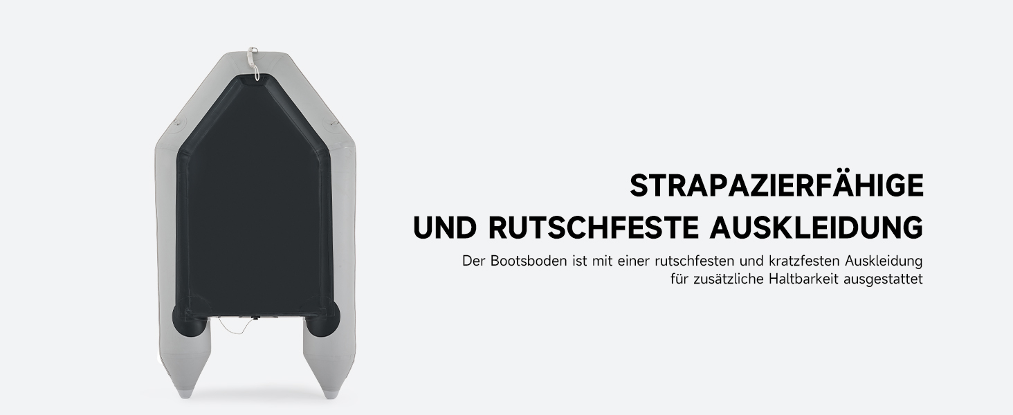 Надувне човен Dartmoor для 2 дорослих: сірий човен з алюмінієвим дном, веслами та насосом (230x130x33 см)