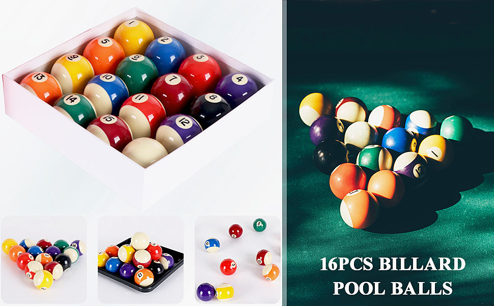 Набір куль для більярдного столу, 16 шт, 57.2 мм, кульки для більярду, кульки для пейнтболу, ігри в більярд, спорт, розваги