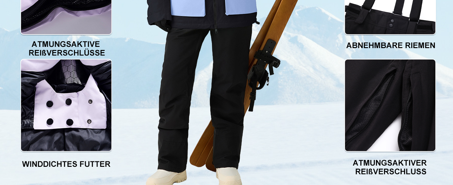 Костюм для сноубордингу та лижного спорту HOTIAN Daen (M, 167 GR+GR) - комплект куртка та штани, водонепроникний, вітронепроникний