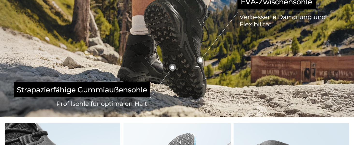 Чоловічі трекінгові черевики NORTIV 8, водонепроникні, чорні (41.5 EU)