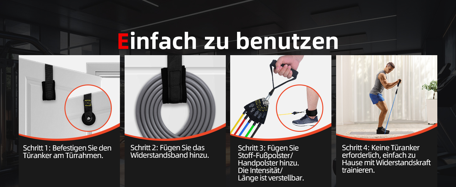 Набір еластичних стрічок Abahub для фітнесу: повне обладнання для тренувань вдома (100LB)