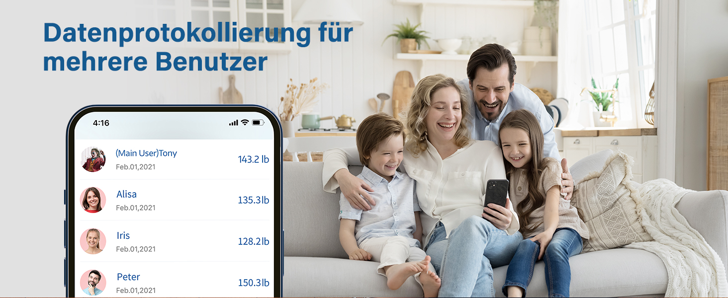 Інтелектуальна вага для тіла з Bluetooth, вимірювання жиру, BMI та ваги, 180 кг, 30 см x 30 см (Синій)