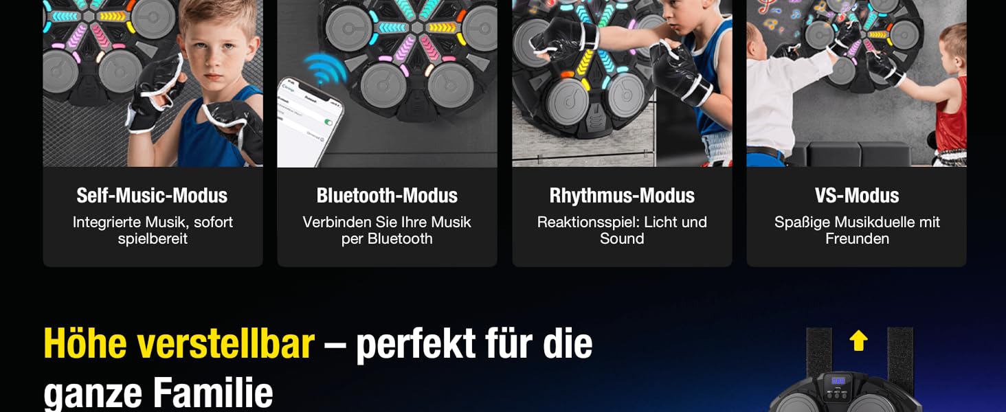 Боксерський тренажер Esnowlee з музикою та світлом, 11 режимів швидкості та 3 режими рахунку, для дітей та дорослих