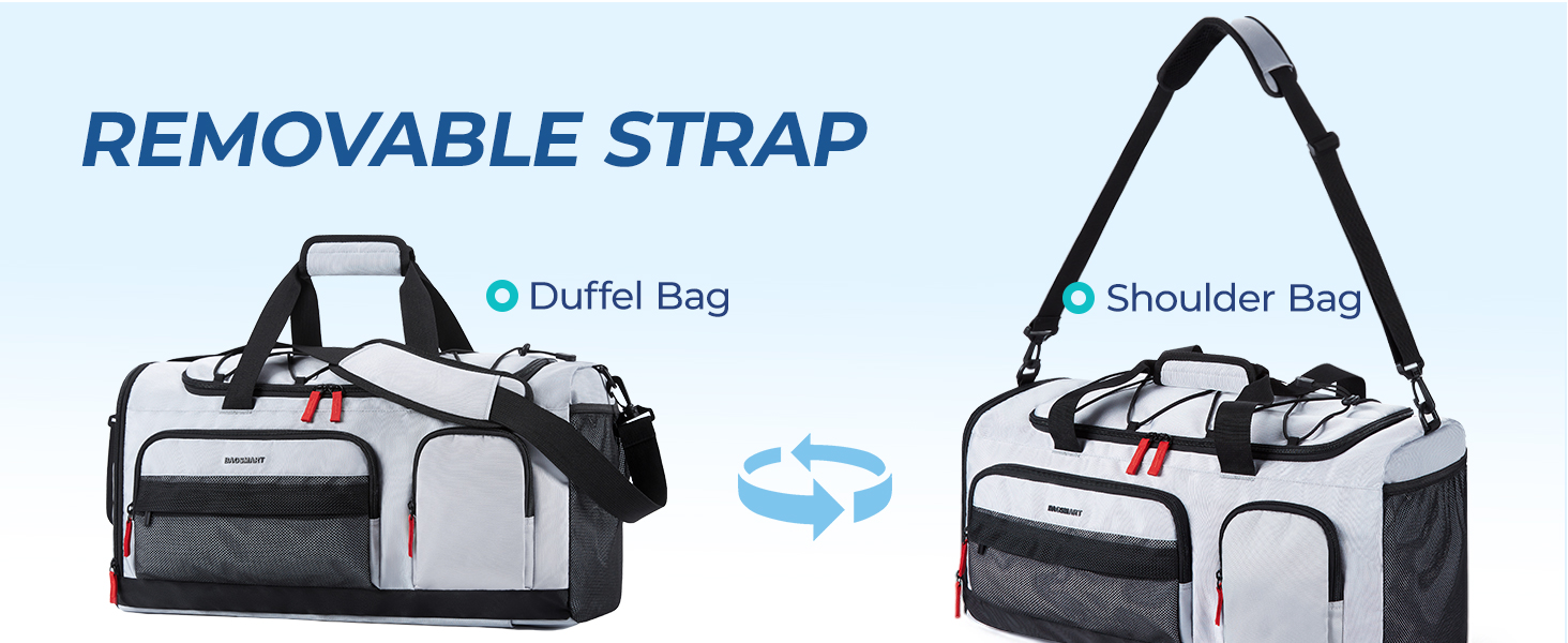 BAGSMART спортивна сумка для жінок і чоловіків з відділенням для взуття та вологих речей, водонепроникна тренувальна сумка для фітнесу, подорожей, плавання, активного відпочинку, чорна
