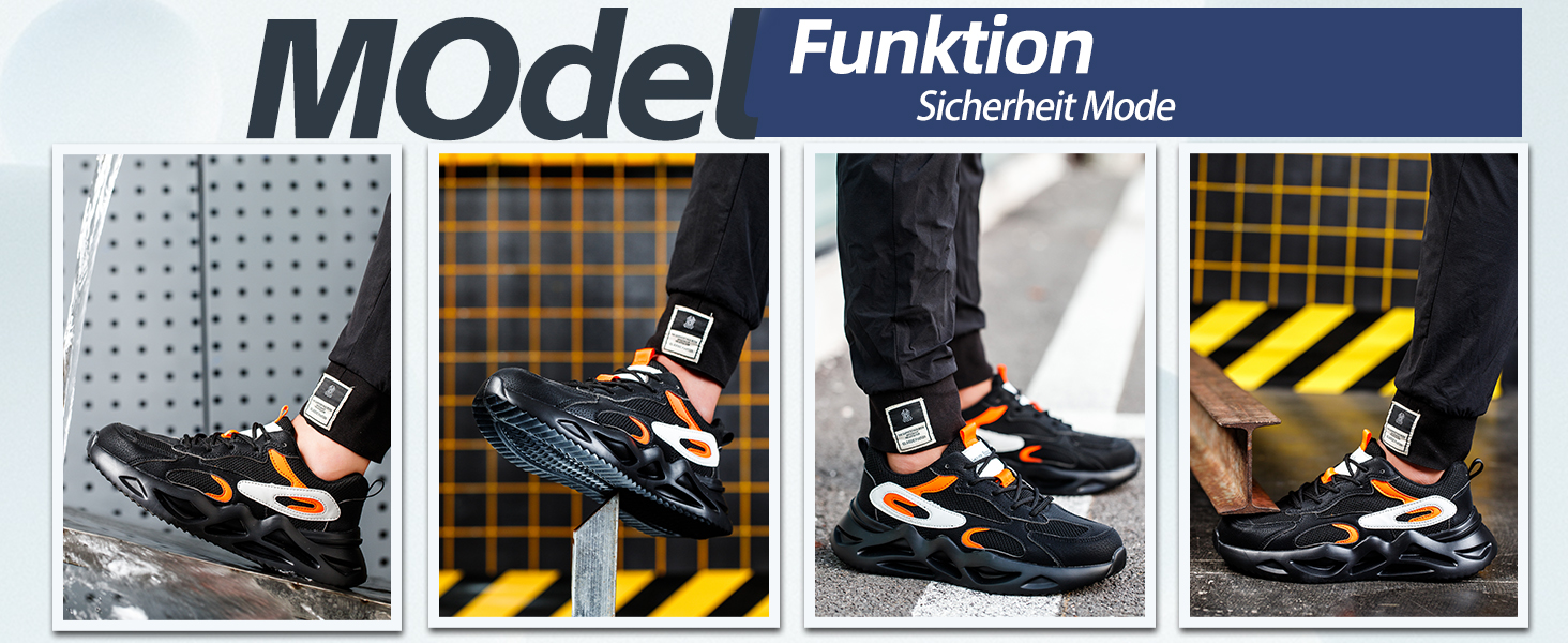 Чоловічі та жіночі робочі черевики-кросівки з металевим носком, чорні, 43 EU