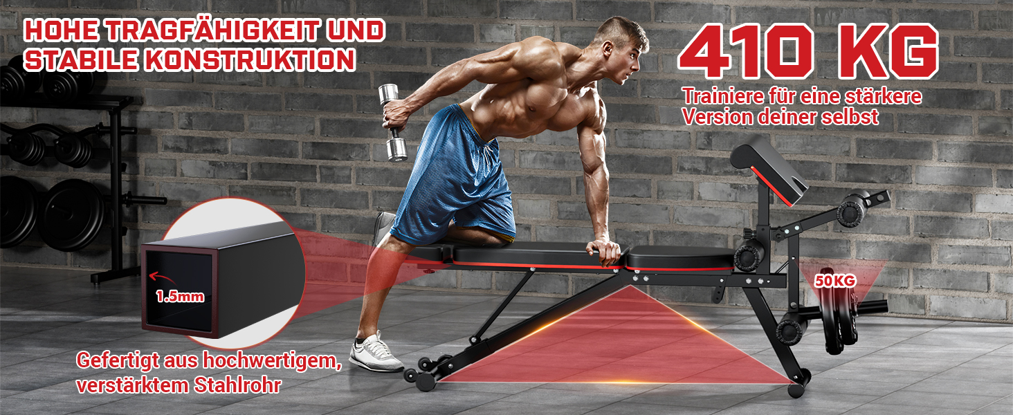 Регульована лава для тренувань XDDIAS з блоком для згинання ніг та підтримуючим валиком, до 410 кг, 10 положень спинки, для дому, багатофункціональна