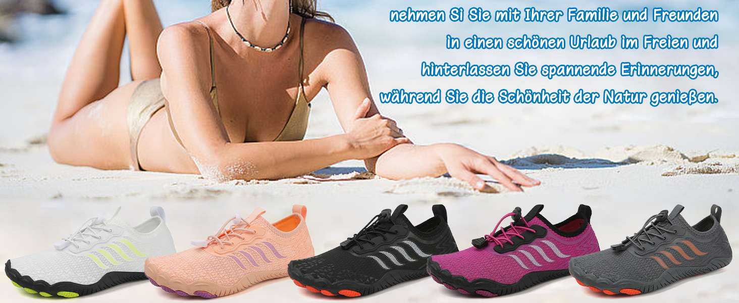 Чоловічі та жіночі аквашузи для плавання та серфінгу, швидко сохнуть, розмір 40 EU, білі