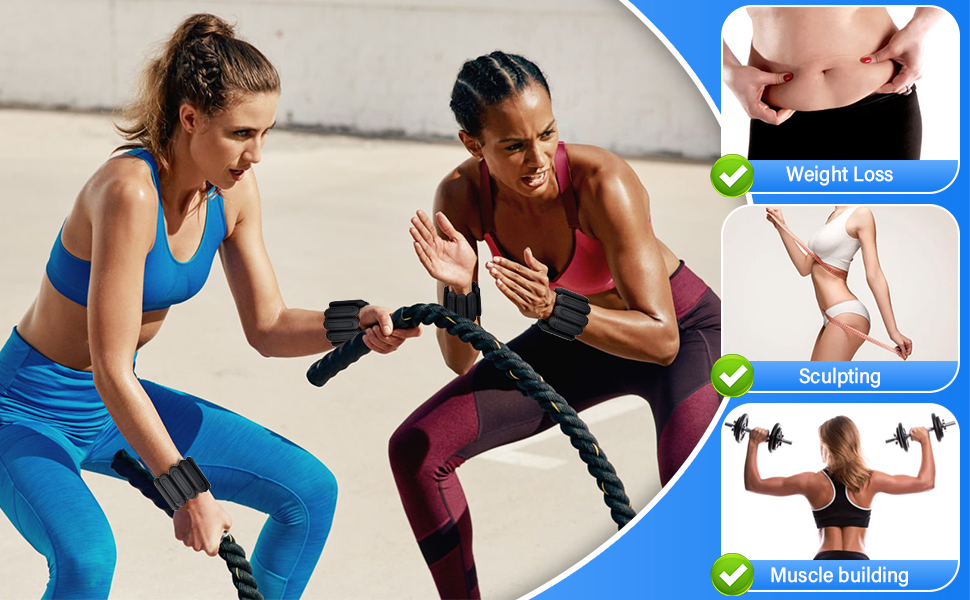 Набір манжет для зап'ястя 2 шт. чорного кольору, 2 * 480г, регульовані вантажні манжети для фітнесу, йоги, аеробіки та силових тренувань