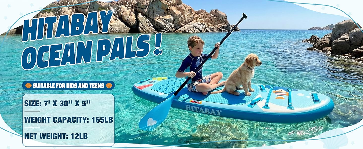 Надувне SUP-борд для дітей та підлітків. Комплект з аксесуарами. Макс. вага: 75/80/120 кг. Дизайн 