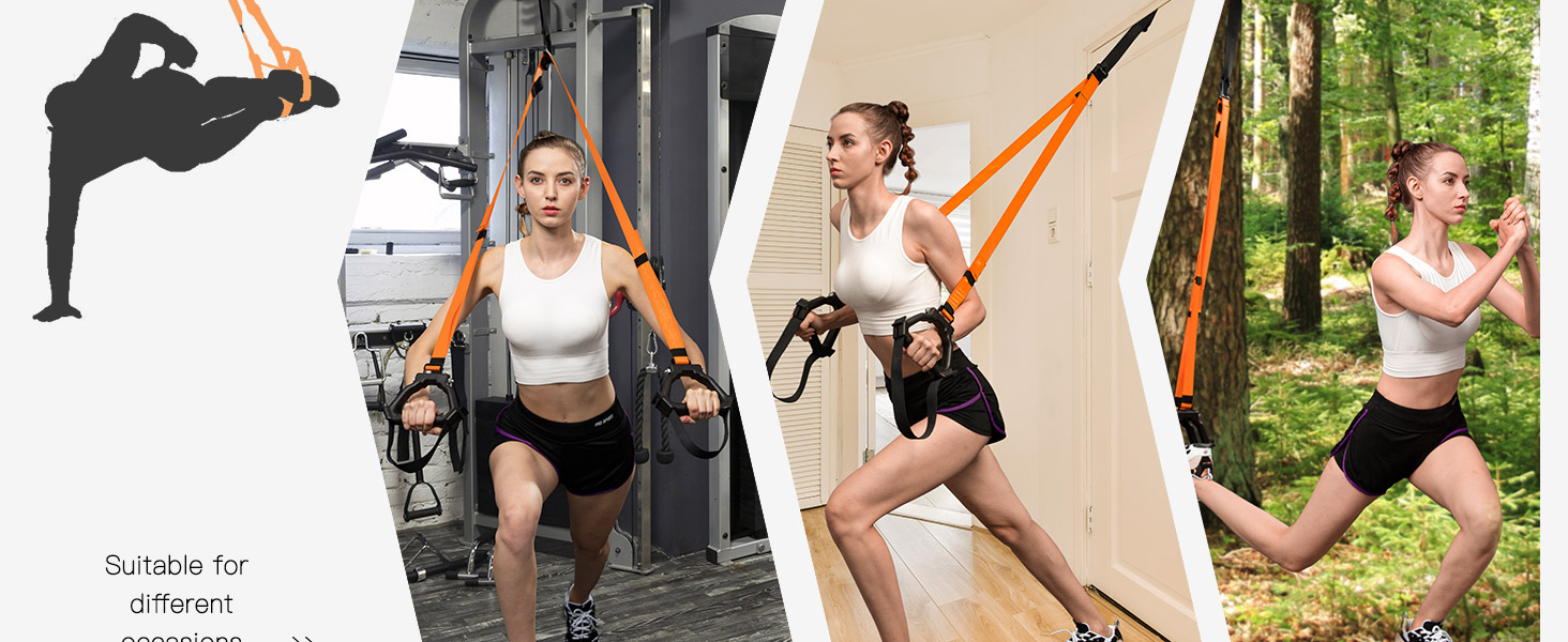 Набір для тренувань з власною вагою Moulyan: повний комплект для фітнесу вдома та на вулиці (помаранчевий/чорний)