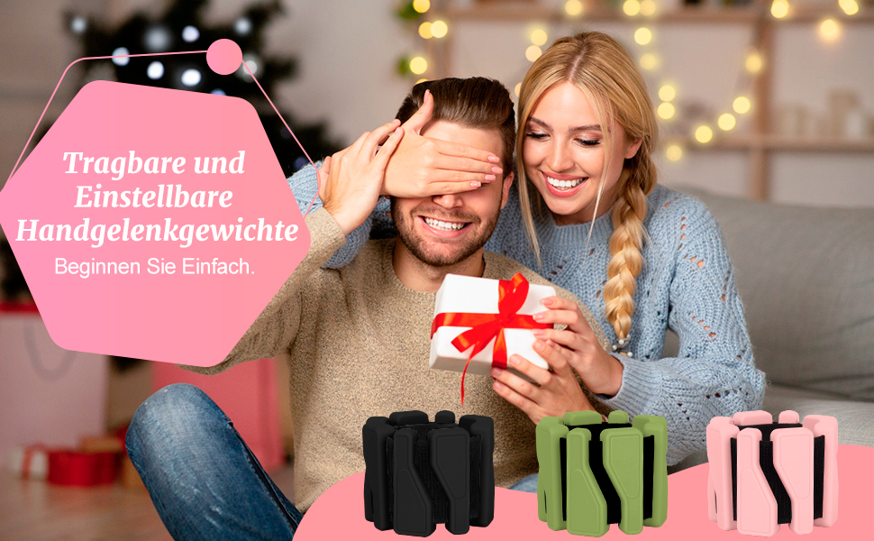 Набір манжет для ваги 2 шт. (0,46 кг кожна), регульовані ваги для зап'ястя, фітнес-браслети з вагою, ваги для ніг для танців, балету, пілатесу, кардіо, аеробіки, ходьби, зелені (рожеві)