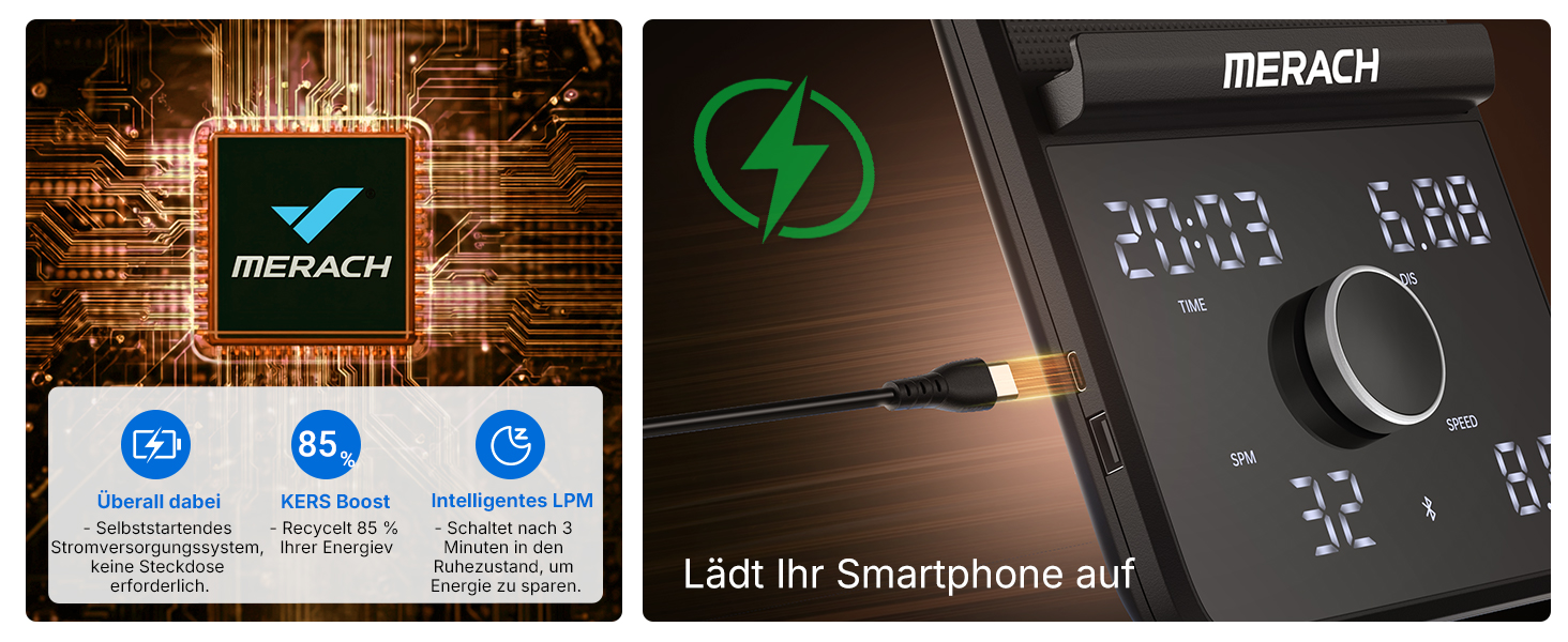 Гребний тренажер MERACH для дому з магнітним опором 60 кг, автоматичною регулюванням, LED-дисплеєм та подвійними дерев'яними рейками (R21)