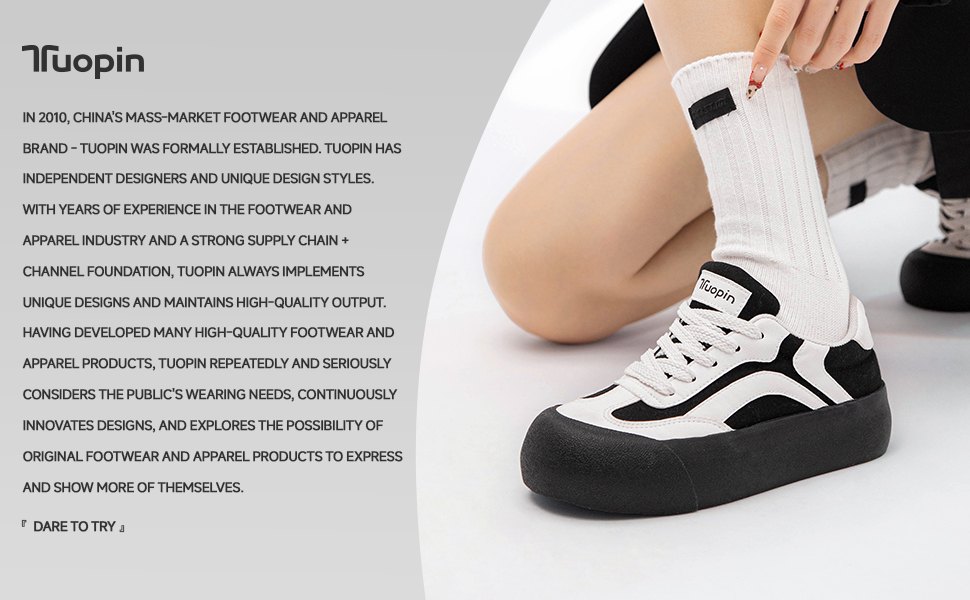 Жіночі кросівки Tuopin Mode: класична гумова підошва, стильні, неслизькі, повсякденні. Чорно-білі (39.5 EU)