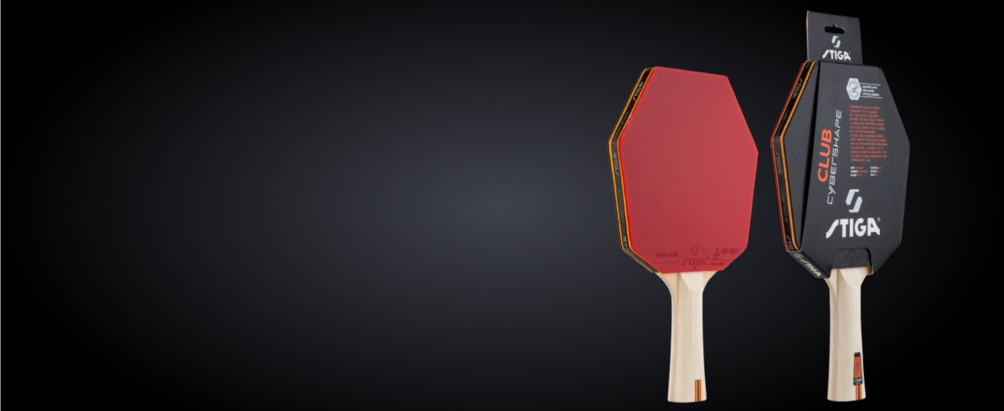 Стіга Клуб Сайбершейп - пінг-понгова ракетка для початківців, 5-шарове дерево, накладка Star Club, велика зона удару, найкраще технічне навчання з самого початку