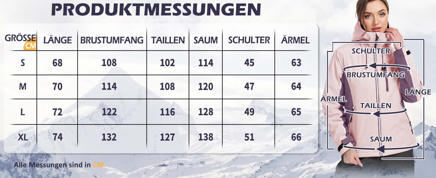 Жіноча лижна куртка GEMYSE: водонепроникна, вітронепроникна, тепла з капюшоном (Eislila/Morgengrau-Lila)