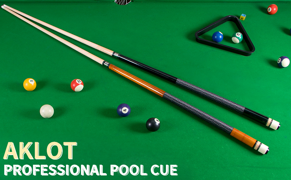 AKLOT Pool Queue: професійні кийки для більярдного столу з канадського клена, 58 дюймів, 18-21 oz, 2 шт.