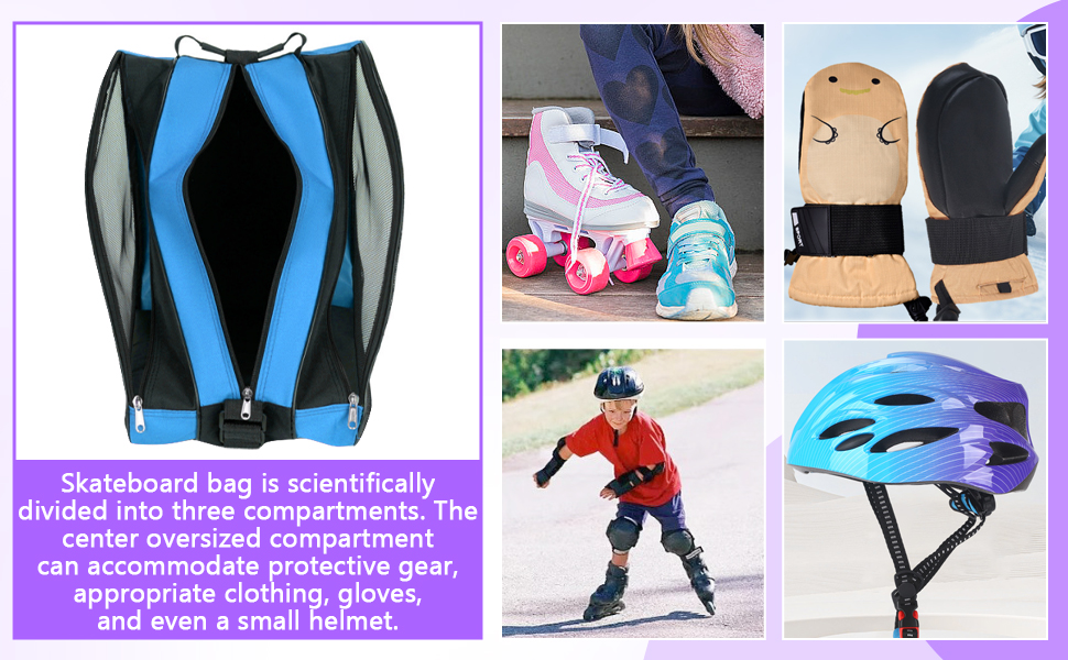 Сумка для роликів та ковзанів для дітей. Сумка для роликів Inliner, Ice Skate Bag, Skischuhtasche, Rollschuhtasche (Блакитна)