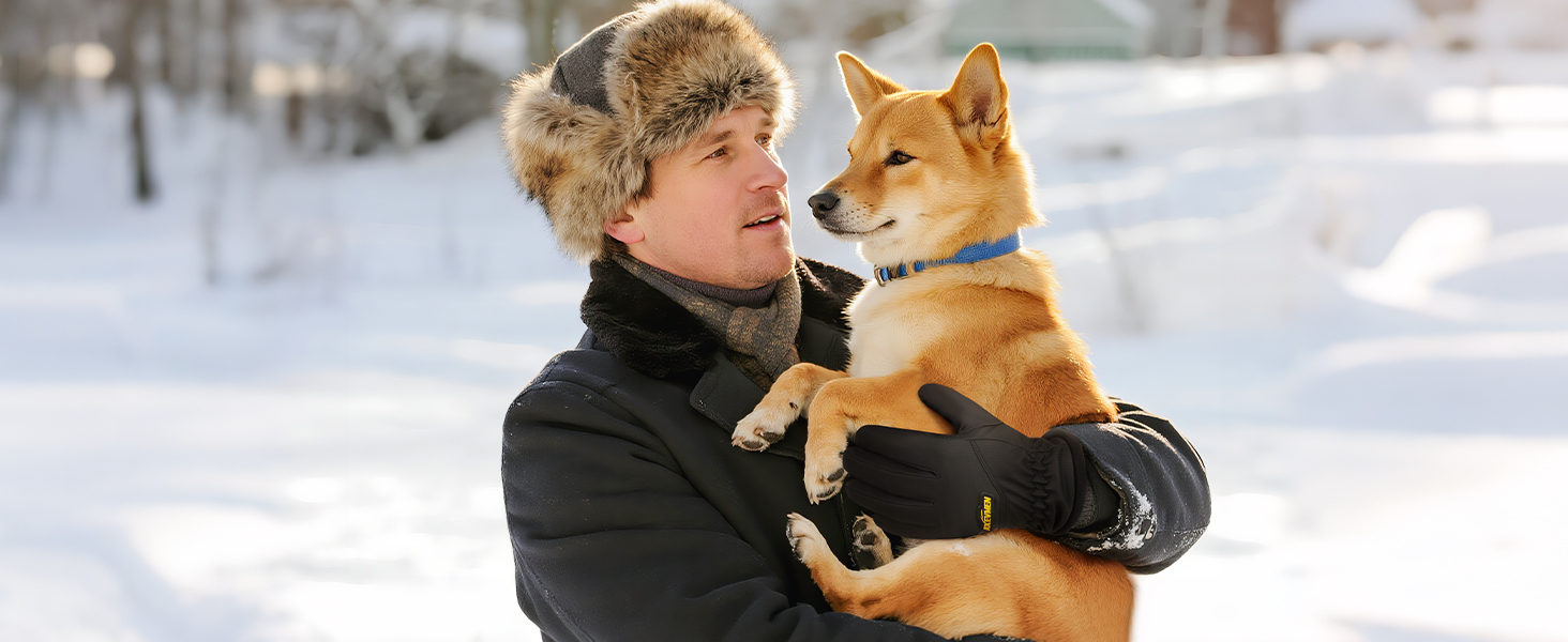 Водонепроникні зимові рукавички для чоловіків та жінок, теплі термо-рукавички для велосипеда з сенсорним екраном, з плюшевою підкладкою, вітронепроникні та неслизькі для катання на лижах, активного відпочинку, бігу та піших прогулянок, чорний колір, розмір M