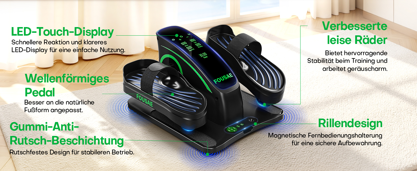 Еліптичний тренажер під стіл, компактний електричний велотренажер для ніг, 15 рівнів швидкості, тихий, для літніх людей