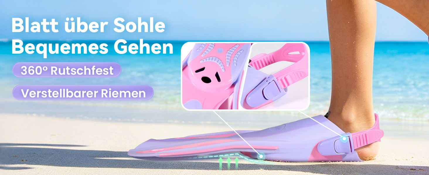 Набір для снорклінгу Supertrip SeaBlue L/XL (32-36 EU) для дітей: маска з панорамним оглядом 180°, ласти, трубка з клапаном
