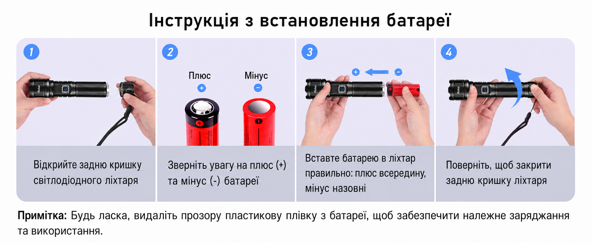 Тактичний LED-ліхтар Blukar, 500 000 люмен, IP67, 5 режимів, водонепроникний, для кемпінгу та активного відпочинку