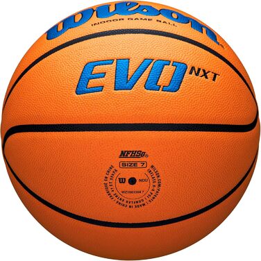 Офіційний баскетбольний м'яч WILSON NCAA Evo NXT у приміщенні, розміри 6 і 7 розмір 7 - 29.5 (Royal/Orange, розмір 7 - 29.5')