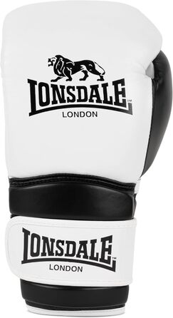 Боксерські рукавички Lonsdale Barford зі шкіри, білі/чорні, 14 унцій