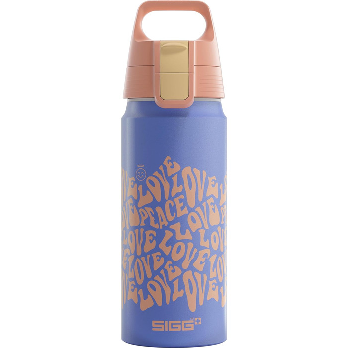 Дитяча алюмінієва пляшка SIGG WMB ONE 0,6 л для газованих напоїв, герметична, легка, BPA-free, сертифікат ClimatePartner, для спорту та школи, дизайн 3 Wave Teen