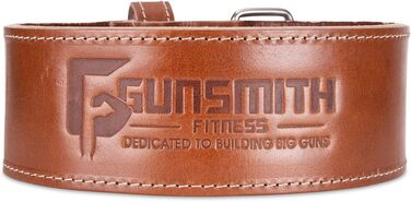 Пояс для важкої атлетики Gunsmith Fitness - 100 шкіра та ручна робота - Оптимальна підтримка - Товщина 10 мм - Бодібілдинг, пауерліфтинг (М)