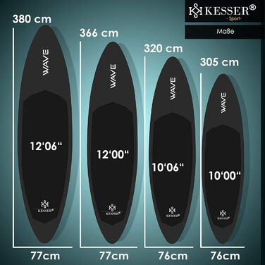KESSER® Надувна SUP-дошка для веслування, преміум, 6 дюймів, з повним комплектом аксесуарів, для водного спорту, до 130 кг