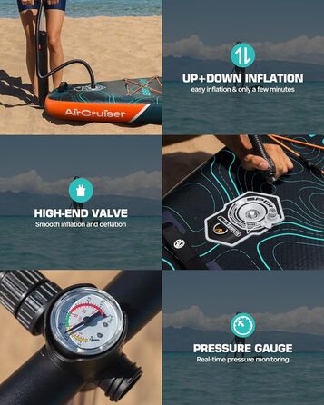 Надувна SUP-дошка для серфінгу 3,5 м, до 204 кг, знімний US-кіль, рюкзак 100 л, водонепроникна сумка, плавуче весло, страхувальний трос