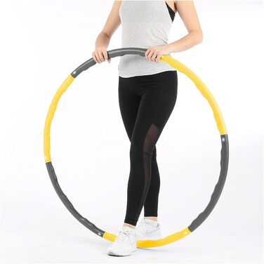 Обруч для хула-хупа Sport-Tec, ø 100 см, 1,5 кг, в т.ч. рулетка Power Fitness Hoop для схуднення Хула-Хуп жовтий