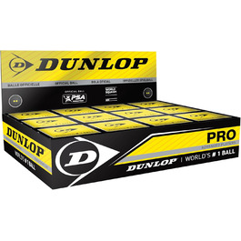 М'ячі для сквошу Dunlop Pro Double Yellow, чорний, 12 шт., турнірний