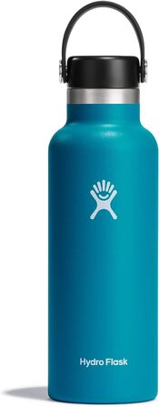 Термобутилка HYDRO FLASK 532 мл з нержавіючої сталі, вакуумна, спортивна, із широкою горловиною, кришкою Flex Cap та ремінцем, Laguna, підходить для посудомийки
